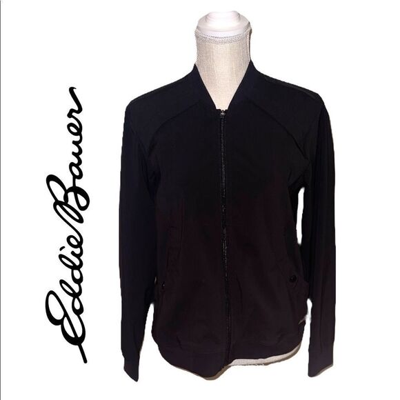 Eddie Bauer Lightweight Black Zip-up Jacket - Picture 1 of 13